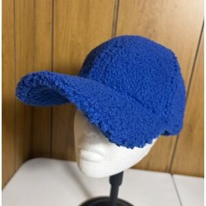 Sherpa Fleece Pile Hat Cap Blue Adjustable Gorpcore Retro